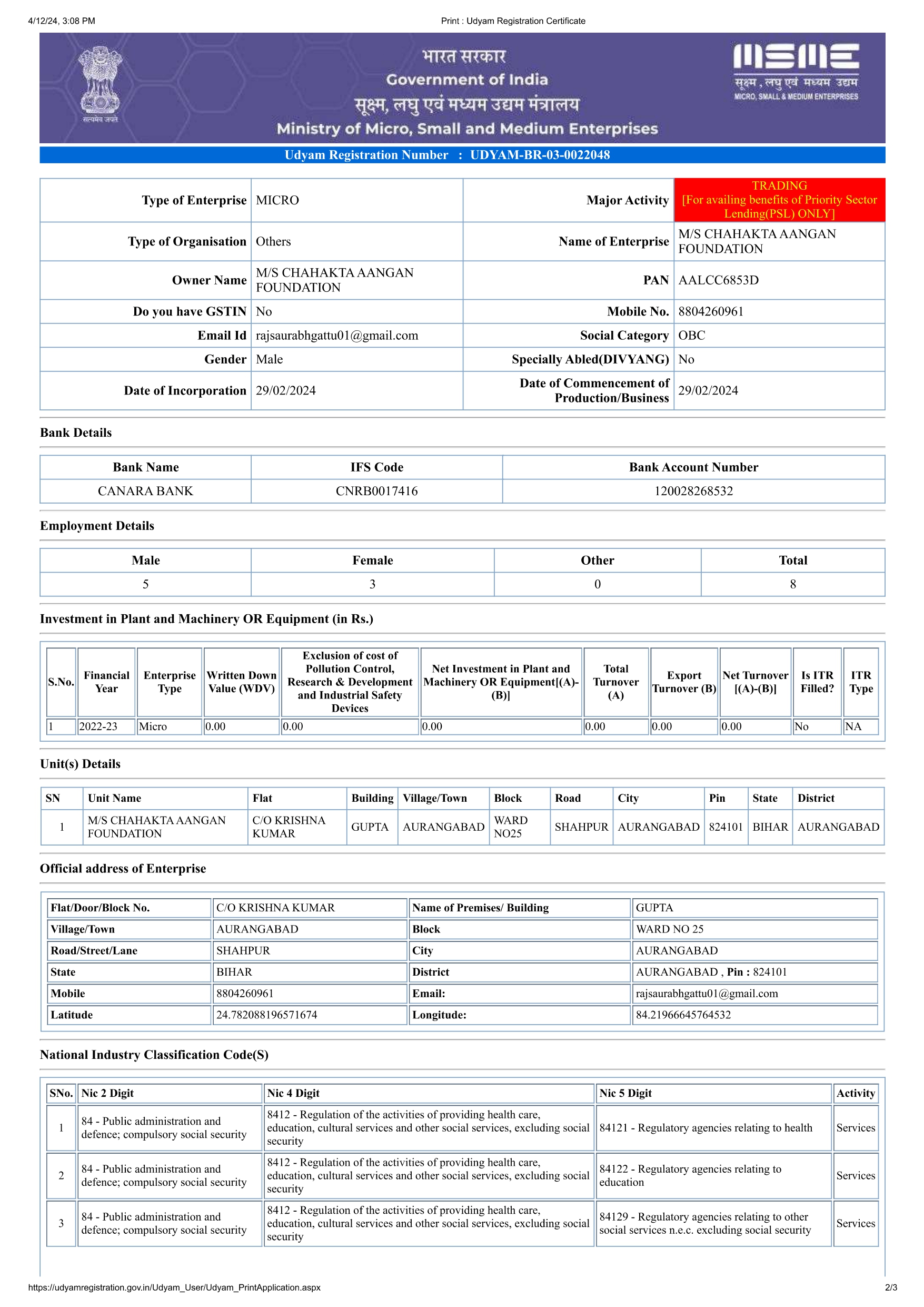 Udyam Registration Part2